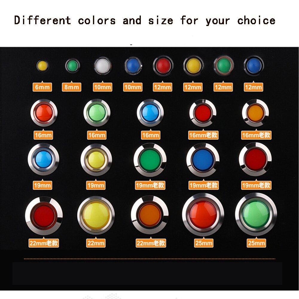 8mm metal Indicator lights no wire power signal lamp LED indication waterproof Signal lamp mini indicator light