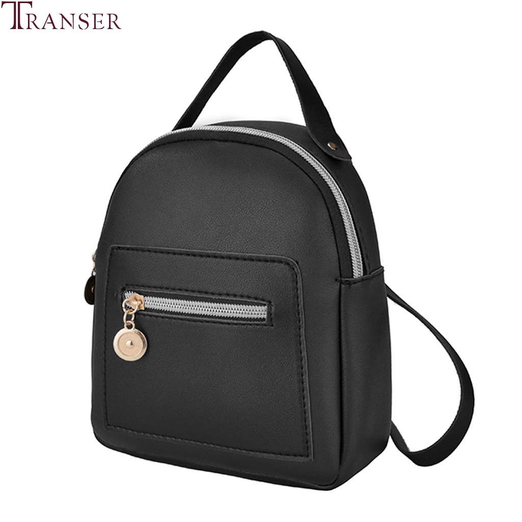 Transer petit sac à dos femmes Pu cuir école sac à bandoulière adolescent sac à dos étudiant sac voyage sac à dos femmes Mochilas Mujer #