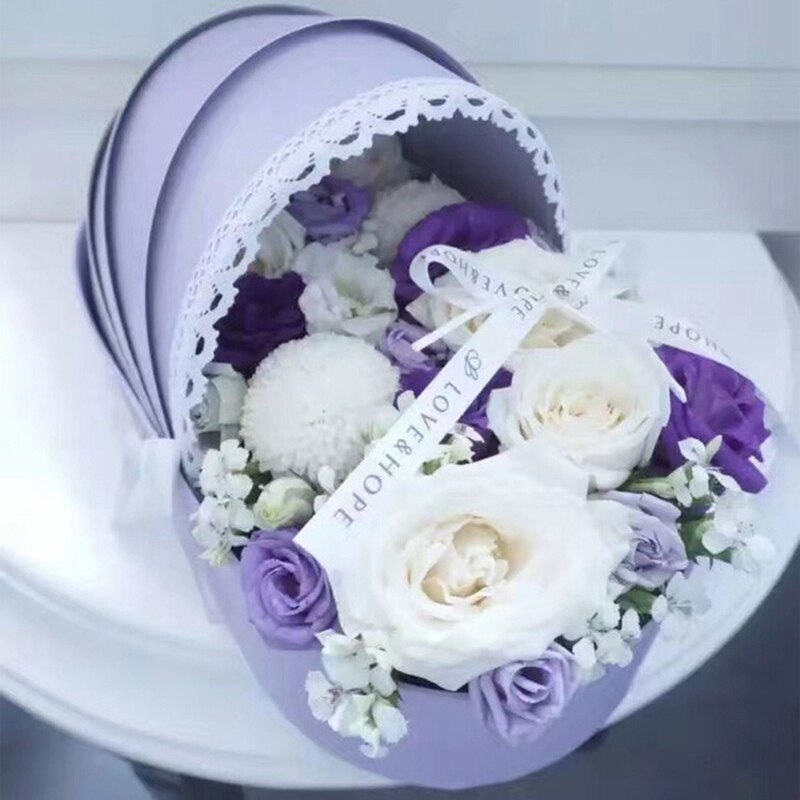Caja de flores de cuna, Cajas de de cesta de arreglo de flores de rosas, cajas de embalaje de flores florales románticas, decoración para el hogar de boda