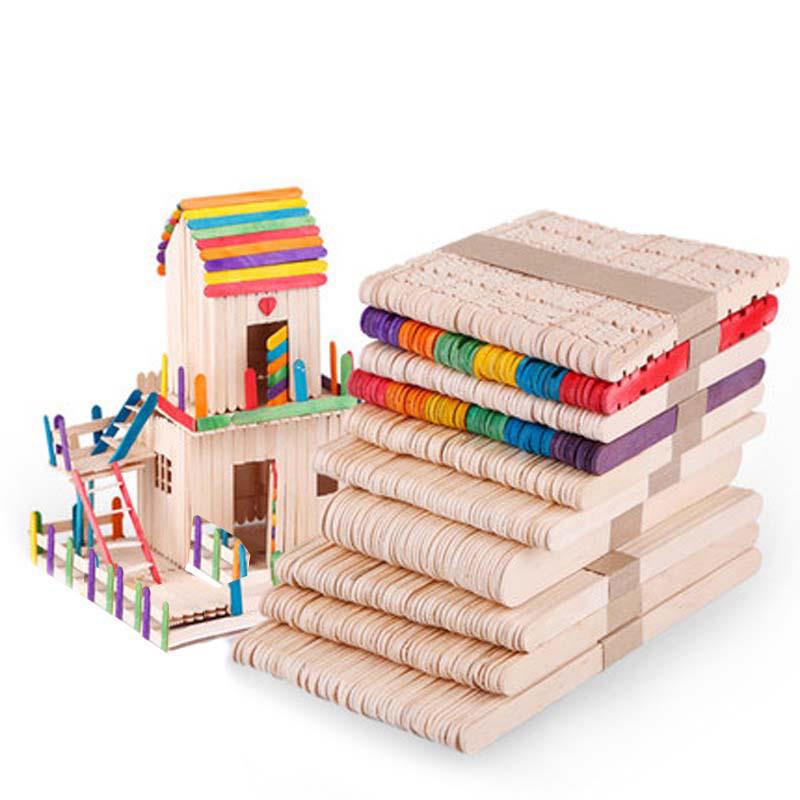 50pcs Popsicle Stick Ice Cube Maker Cream Tools Model Colorful Special-Purpose Wooden Craft Stick Lollipop Mold Accessories Tool