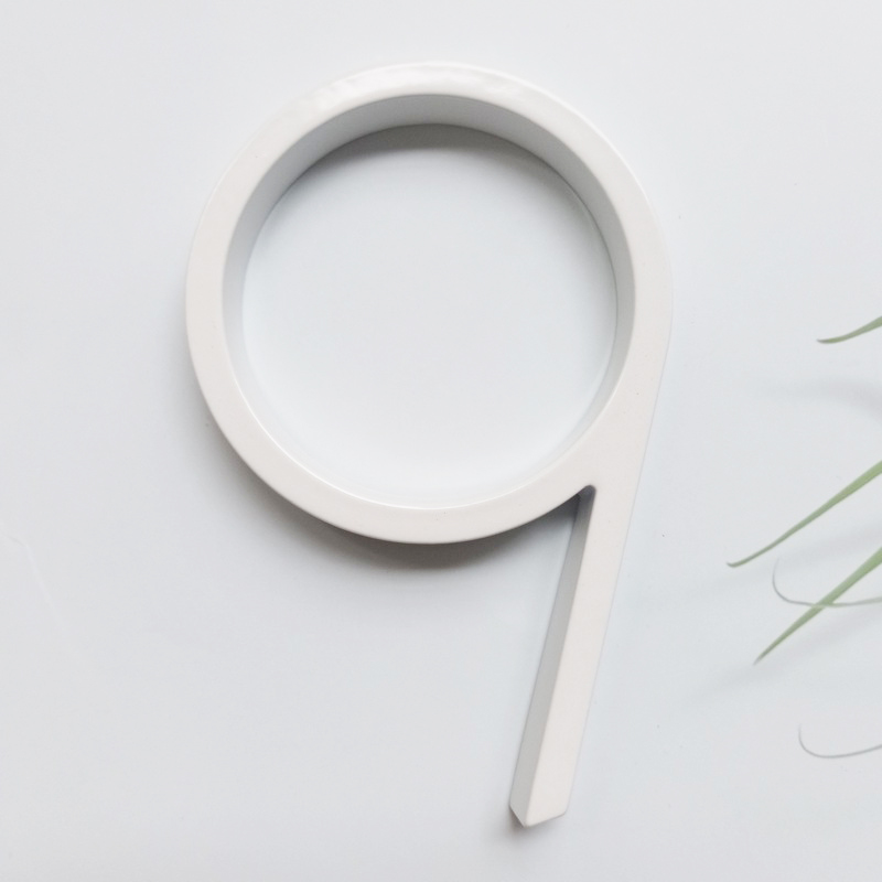 127mm Floating House Number Letters Big Modern Door Alphabet Home Outdoor 5 in.White Numbers Address Plaque Dash Slash Sign #0-9: 9