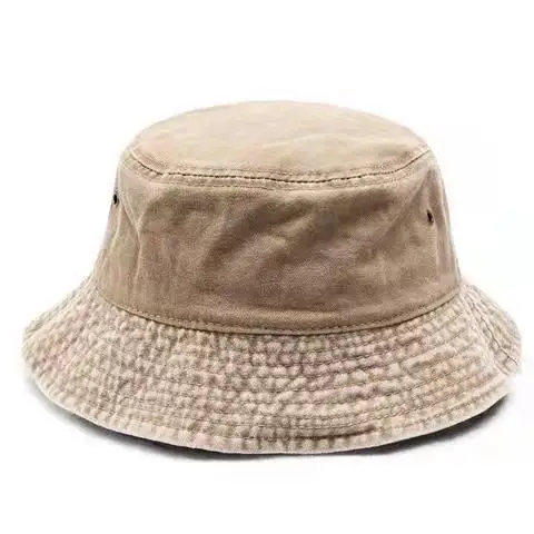Kvinner retro denim vasket bøttehatt bomull sammenleggbar fiskerhatt menn utendørs solkrem fiske jakthatt strandhatt: Rød