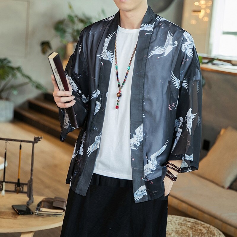 Yukata haori men Japanese kimono cardigan men samurai costume clothing kimono jacket mens kimono shirt yukata haori FF2808
