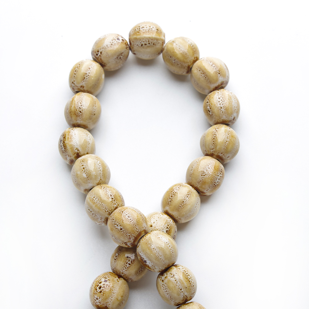 1 hebra 28 Uds. Cuentas redondas de cerámica de 1,1 cm porcelana hecha a mano DIY para la fabricación de joyas fabricación de cuentas de porcelana esmaltada: Negro