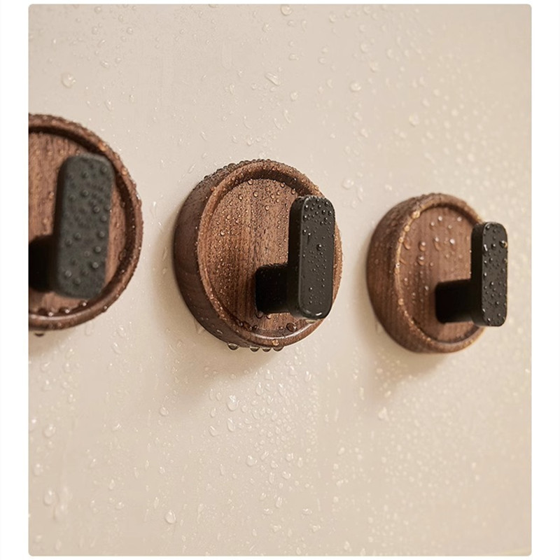 Walnoothout muurhaak Ponsvrije badkamerjas Jas Handdoeken Sleutelhangerhouder Ophanghaak Keukenorganisator Hardware-accessoires