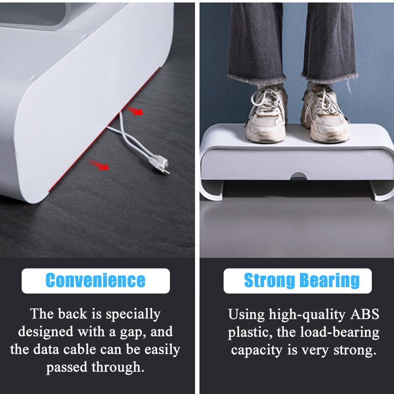 Table Storage Box ABS Ergonomic Laptop Stand Desk Organizer Drawer Monitor Bracket Letter File Holder Home Office Accessories