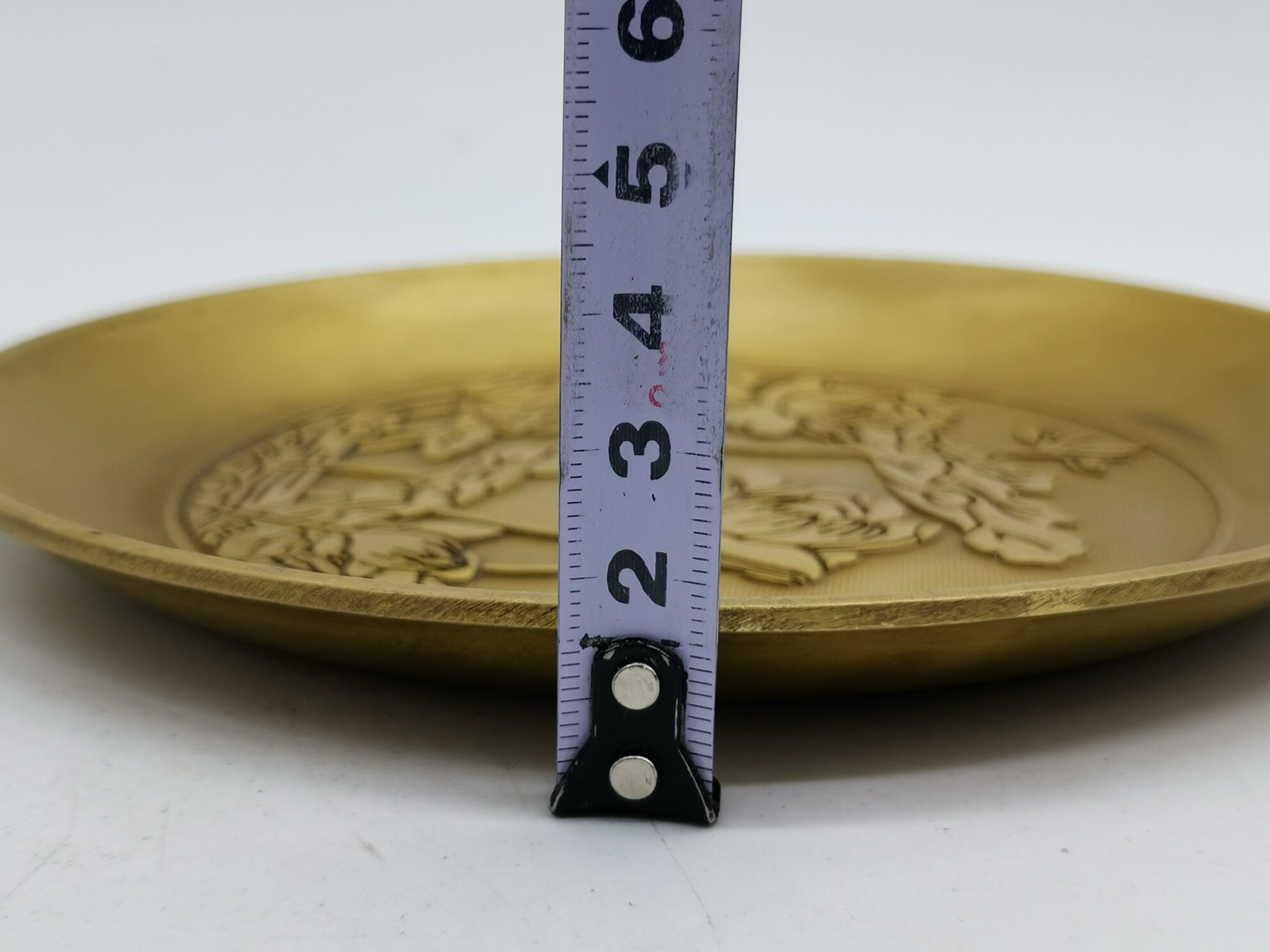 Chinese Antieke Koperen Collection Koperen Hand Gesneden Lotus Plaat