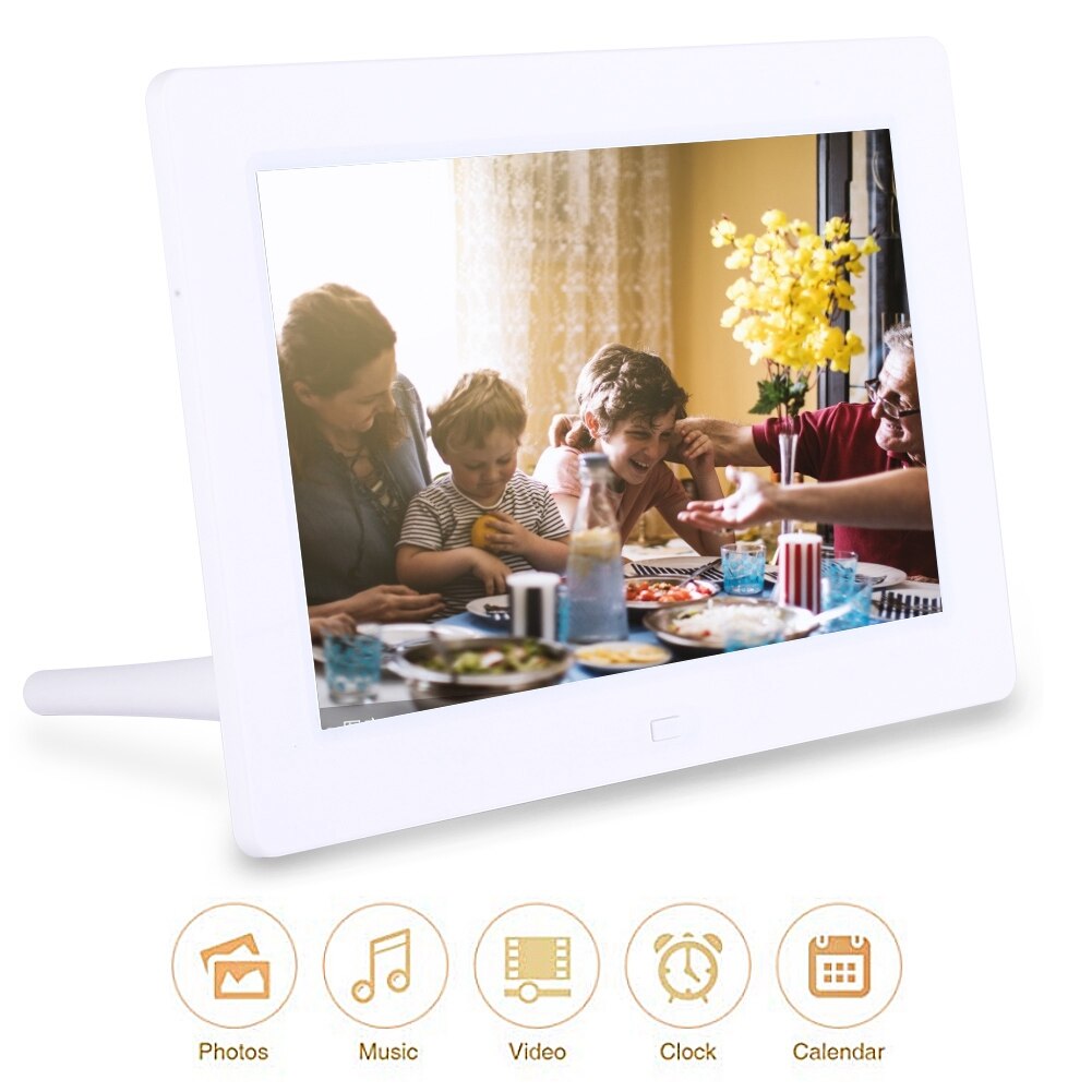 8Inch 1280*800 Digital Photo Picture Frame Alarm Clock Player Album Remote Control IPS Screen multiple utility function