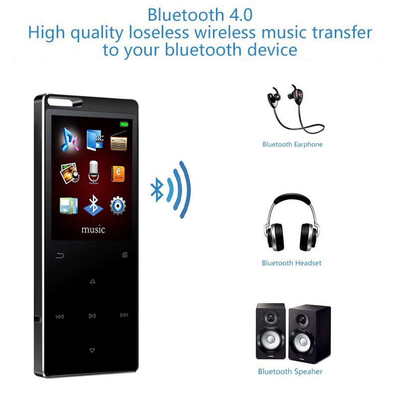 Original MP4 player Bluetooth 4.0 touch button 16GB supports FM radio playback for more than 20 hours mp4 player