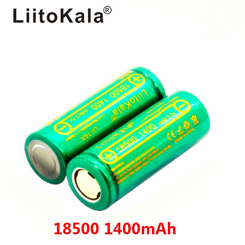 LiitoKala Lii-14A 18500 1400mAh 3.7V 18500 Batterij Oplaadbare Batterij Recarregavel Lithium Li-Ion Batteies Voor LED Flas