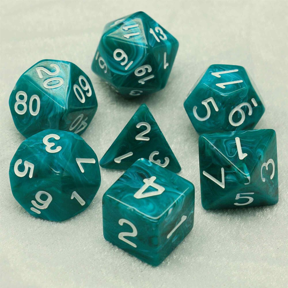 7 kpl/setti noppaa d&d  d4 d6 d8 d10 d% d12 d20 monitahoinen trpg-pelien noppasetti lautapeliin: C