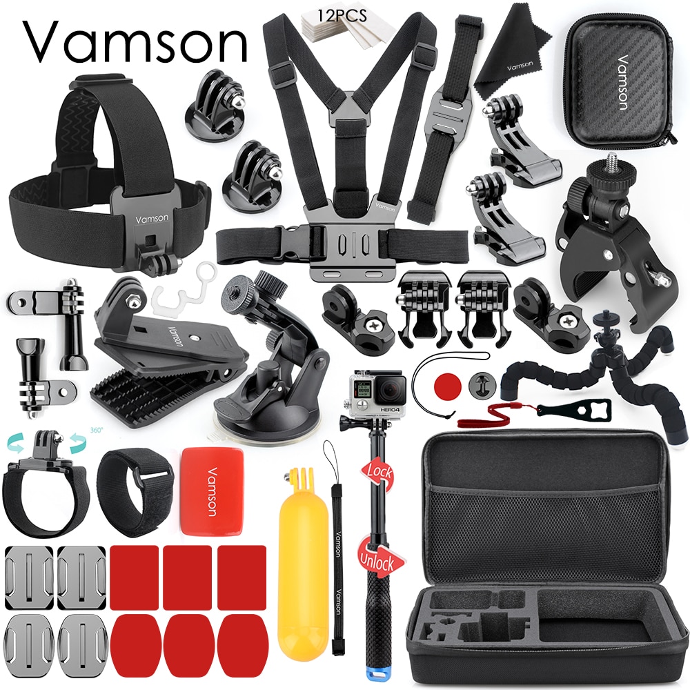 Vamson Accessoires voor GoPro Hero 8 7 6 5 Borstband Motorfiets Klem Collection Box voor Xiaomi Yi 4K voor SJCAM voor Eken VS153C