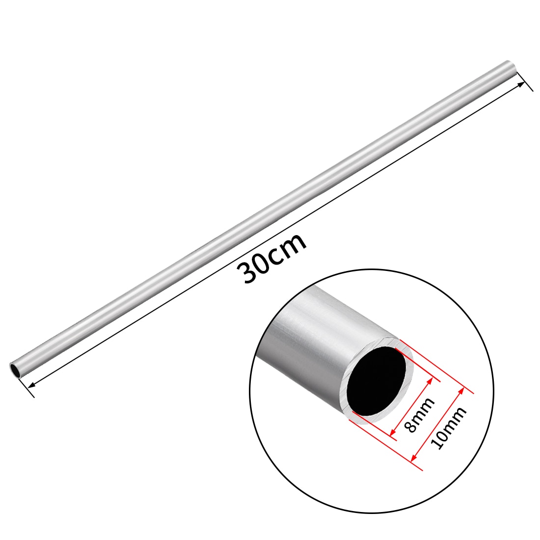 DMiotech 4er-Pack Alu-Vierkantrohr 8x8x1 Mm – 300 Mm Länge, 6063 Aluminium, Für Maschinenbau & DIY