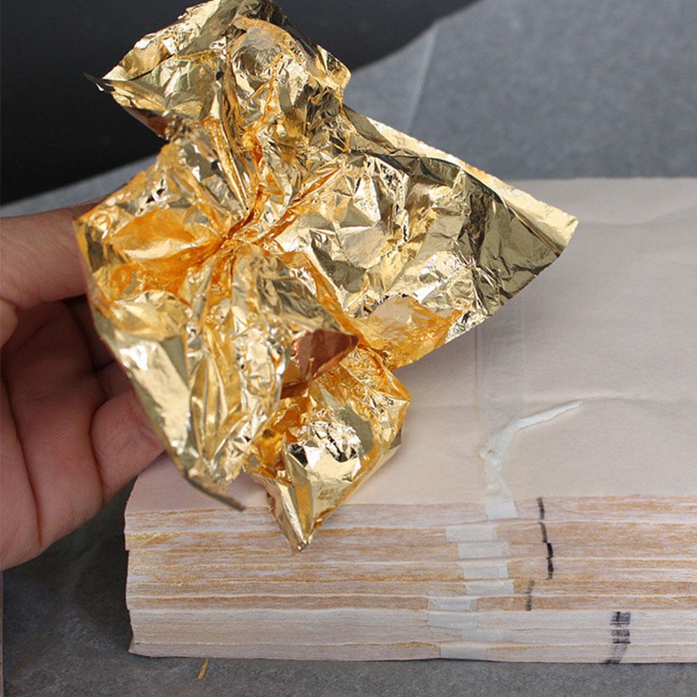Gold Gilding Craft Paper 14*14cm Ceiling Home Decoration Gold Foil Paper 100 Sheets Imitation Frame Wall Decor