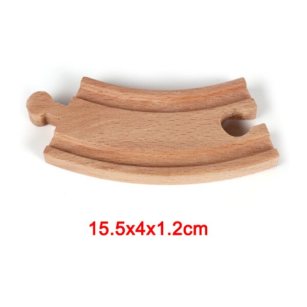 Treno di legno Accessori Pista Ferroviario Compatibile con Treni di Legno di Legno Tracce Ferroviarie Giocattoli per I Bambini YH-17: small curved rail