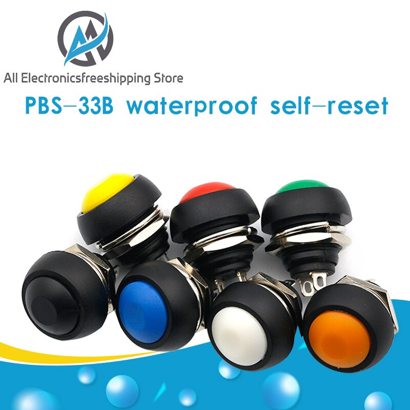 12mm PBS-33B étanche momentané sur le bouton poussoir Swithch Mini interrupteur rond