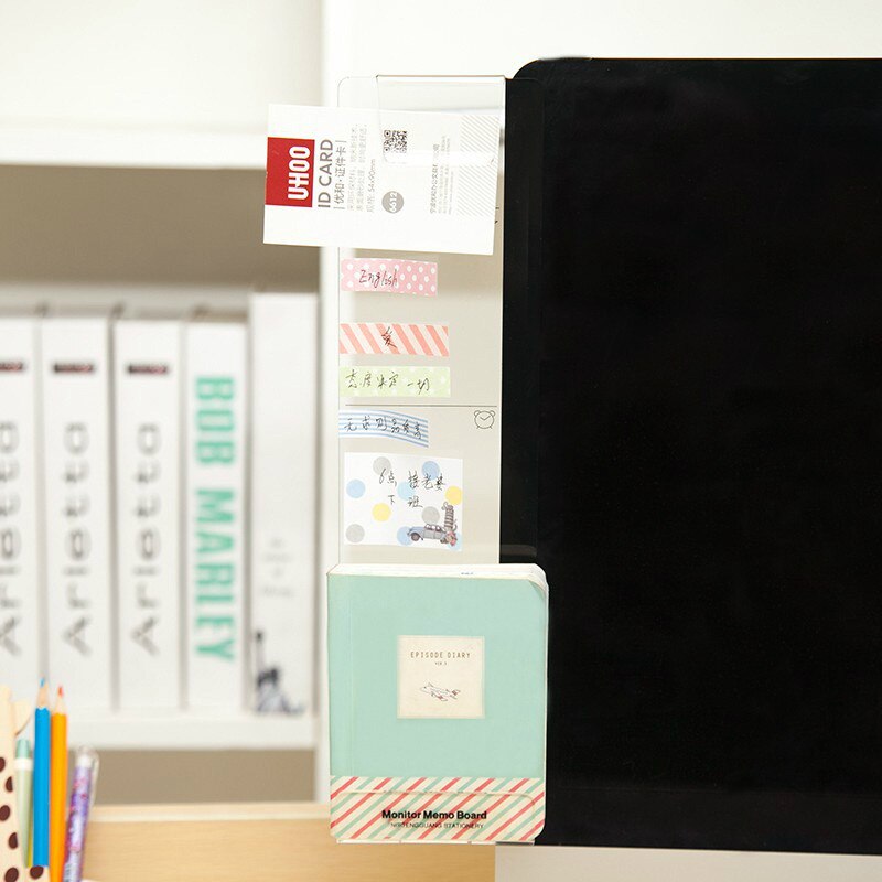 Acrylic Monitor Message Memo Board for Sticky Note Transparent Name Card Phone Holder Desktop Plastic Holder Stationery