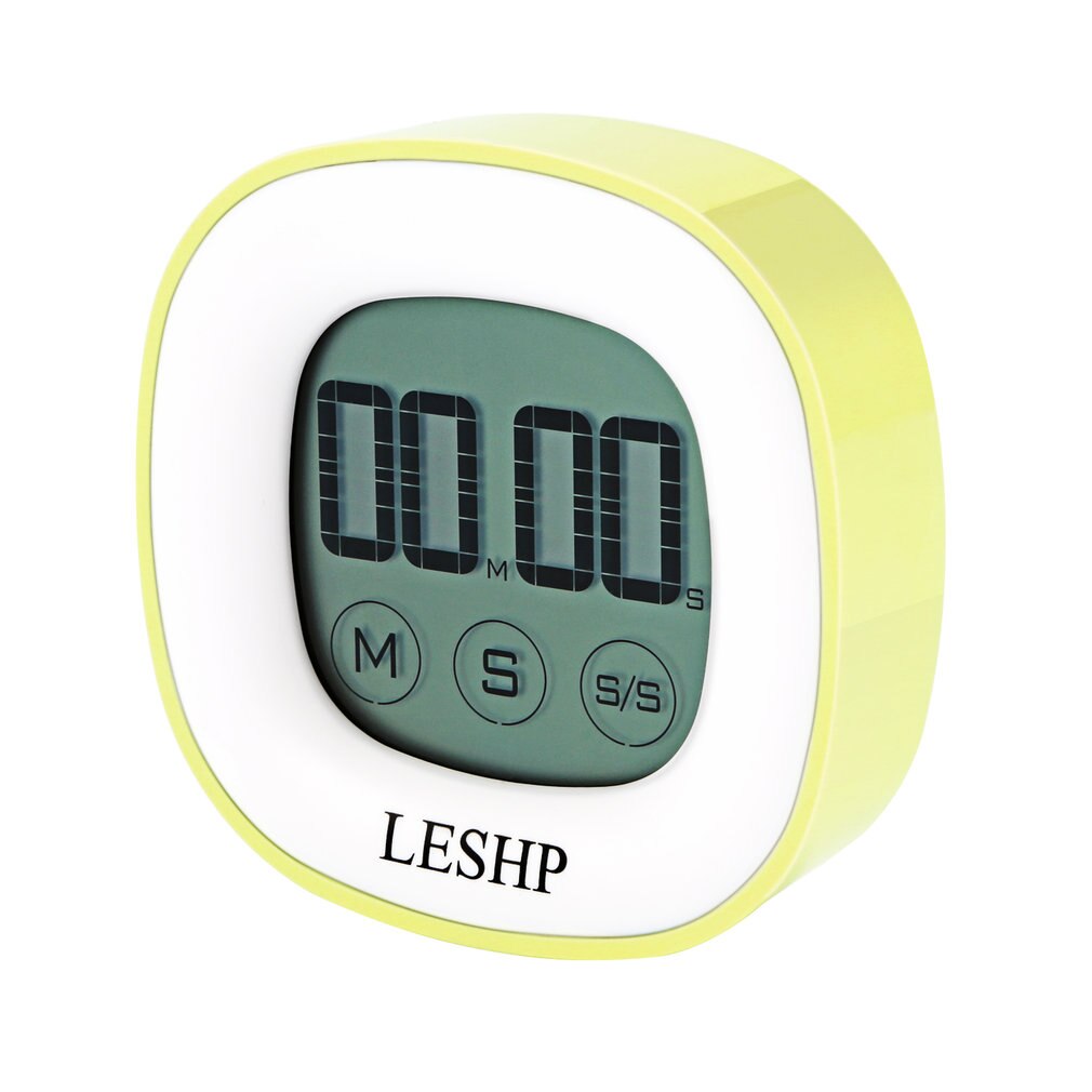 LESHP Square Touchable LCD Digital Screen LED Backlight 4 Digits Display Digital Magnetic Back Kitchen Timer Countdown Timer