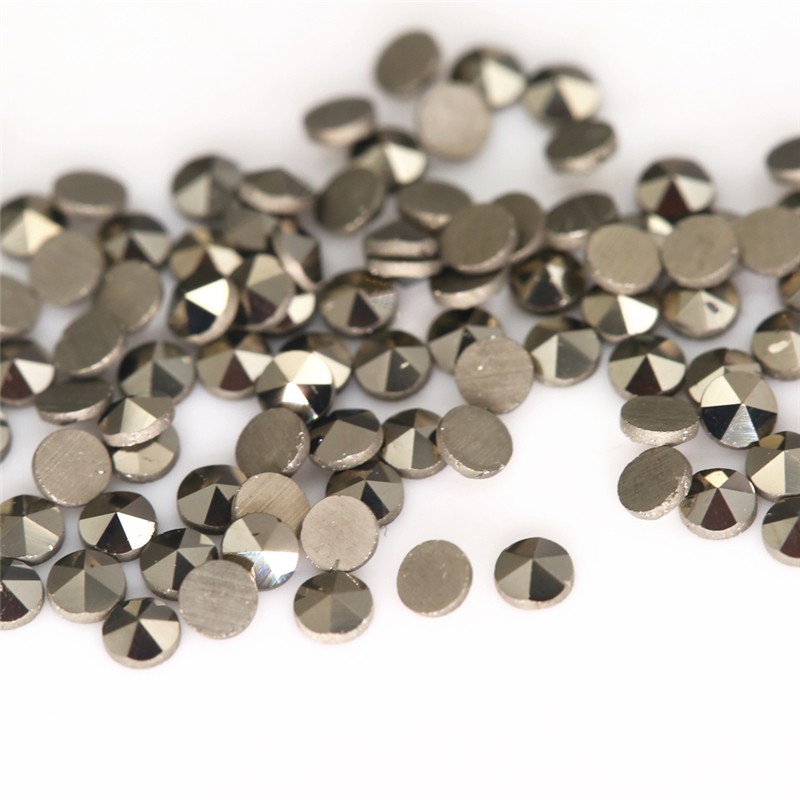 50 unids/lote 1,0mm-2,0mm corte redondo parte posterior plana piedra de marcasita Natural suelta para gemas de joyería DIY