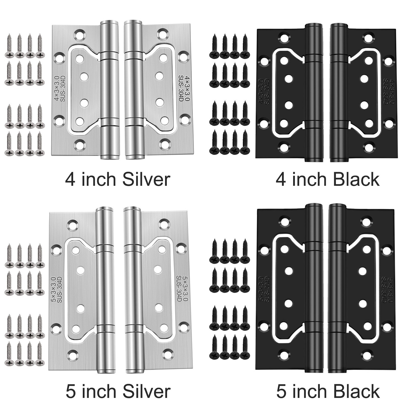 4/5 Inch Stainless Steel Door Hinge Cabinet Drawer Hinge Counter Back Flap Home Hinge Furniture Hardware Accessories