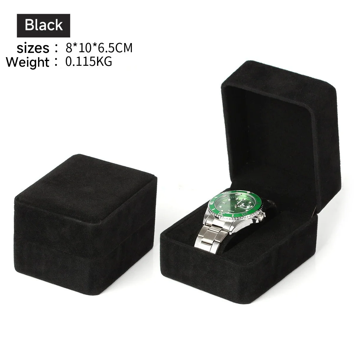 Flanell Uhr Verpackung Boxen Fall Display Halter Armband Schmuck Lagerung Organizer Für Frau Mann: Black