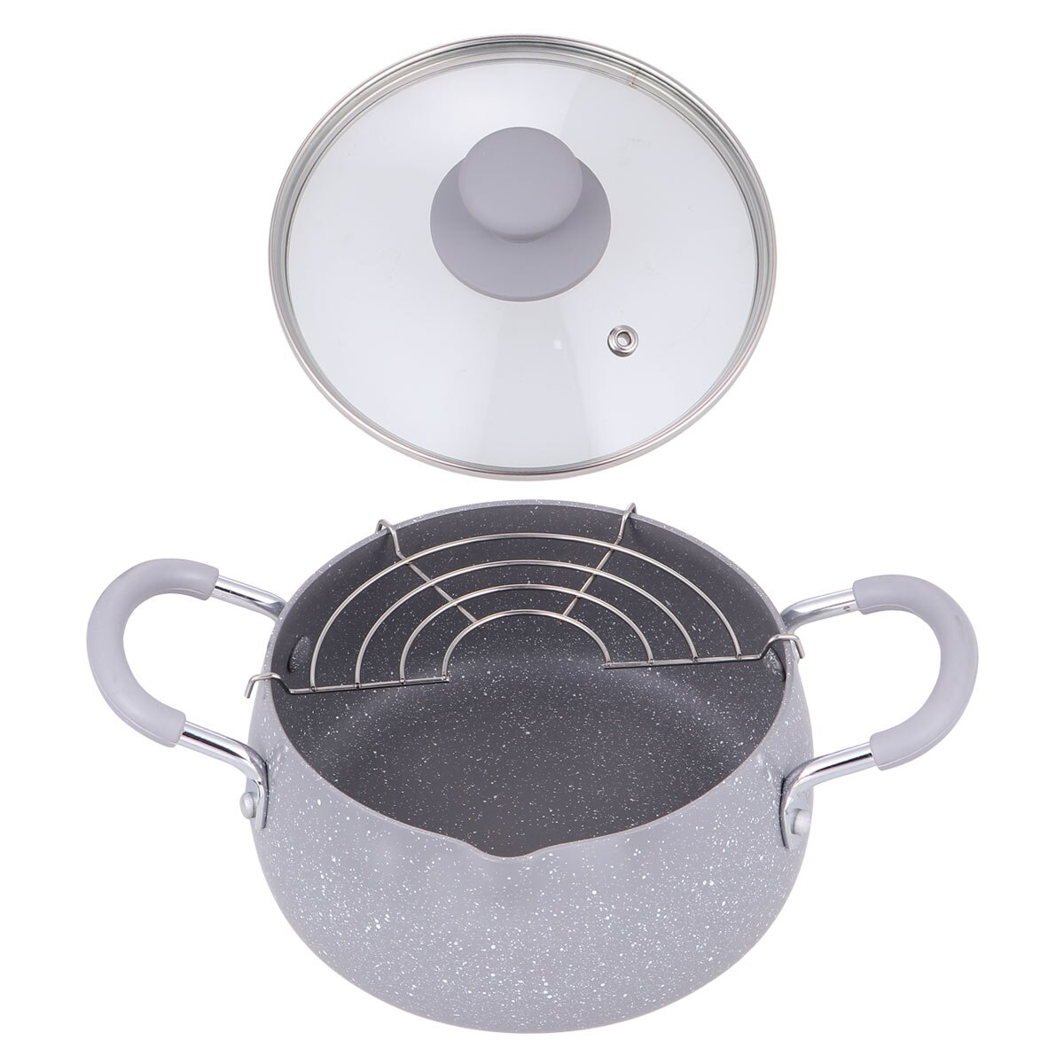 Household Frying Pot Mini Frying Pan Universal Fryer Tempura with Oil Strainer Rack and Lid for Induction Cooker Gas Stove #q