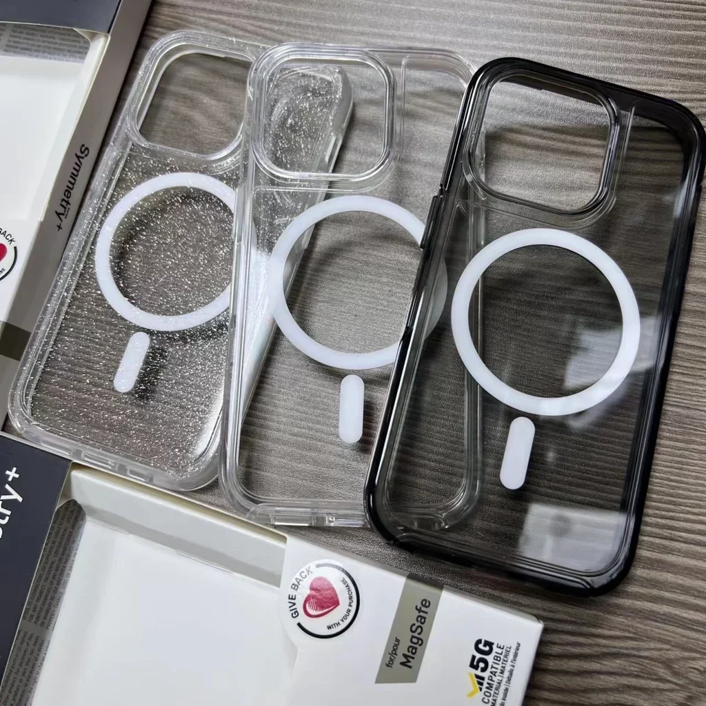 Funda B2 Ot- MagSafe Box Series Clear Symmetry para iPhone 16/13/14/15 Pro Max 16Plus 12 pro - Protección anticaída mejorada