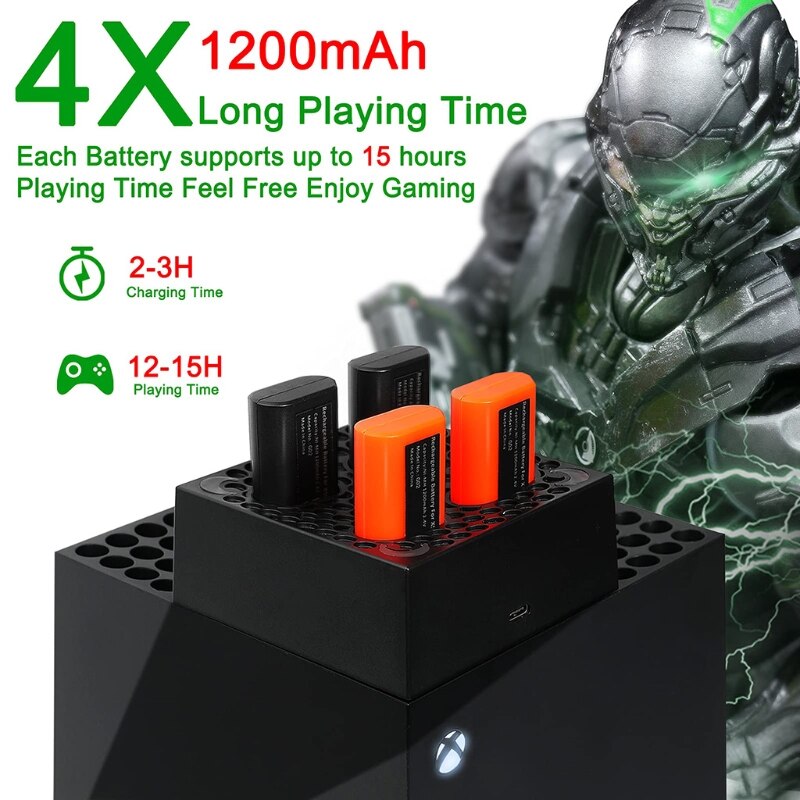 Controller-akkupack, wiederaufladbar, ,2000 ladezyklen, kompatibel mit xbox one/xbox one x/xbox one s