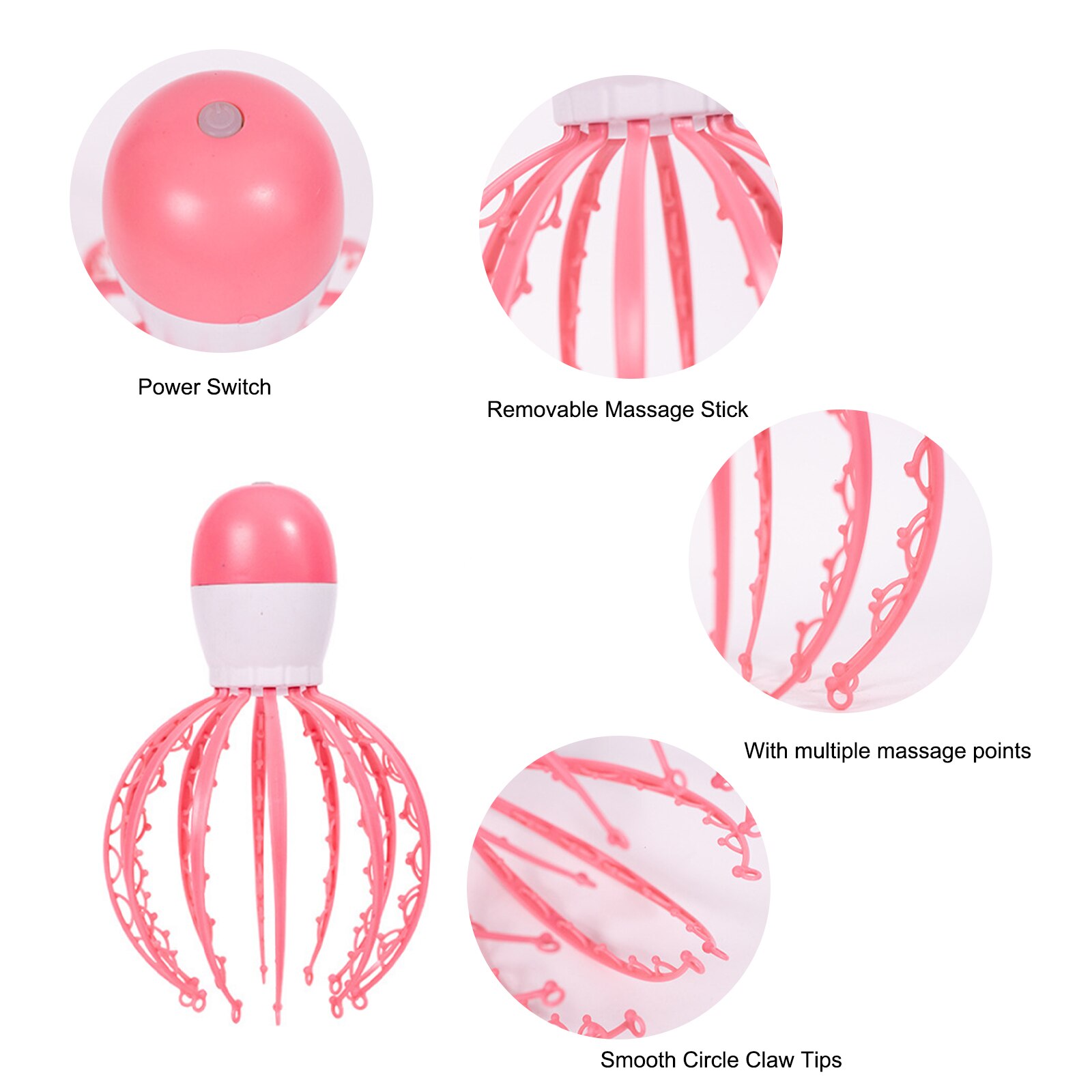 Electric Head Scalp Massager Anti Stress Alleviate Fatigue Vibration Massager Claw Removable Massage Device