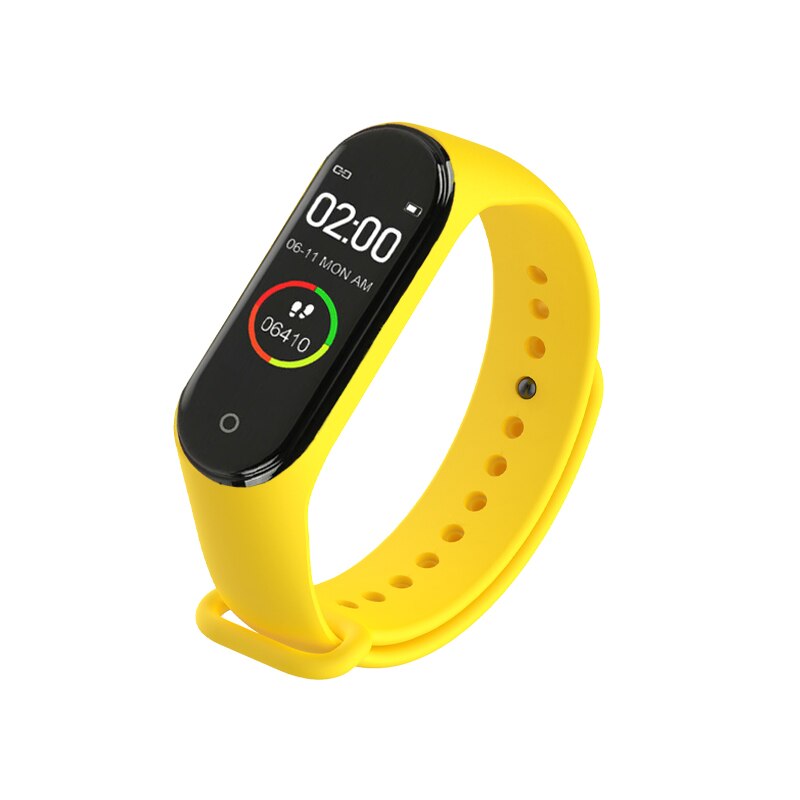 Fxm M4 Mannen Vrouwen Smart Label Riem Sport Bloeddruk Hartslagmeter Horloge Monitor Waterdicht fitness: YELLOW