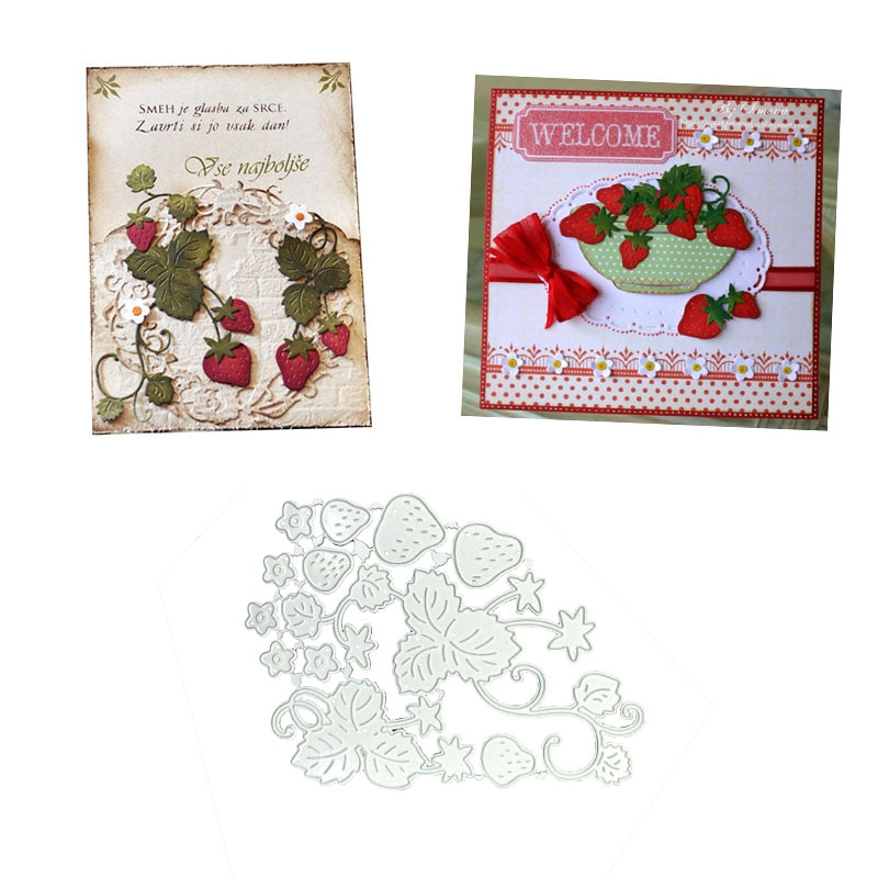 Julyarts matrices Scrapbooking modèles fraise voeux matrices de découpe en acier au carbone gaufrage pochoir carte matrices de découpe