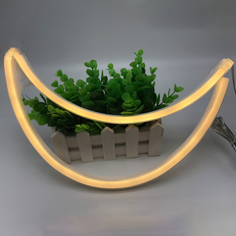 Panneau Led néon lune étoile, veilleuse, décorations pour la maison, fête de mariage, noël: A