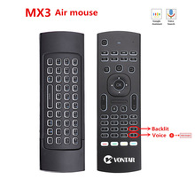 MX3 Backlit Air Mouse Smart Voice Afstandsbediening MX3 Pro 2.4G Draadloze Toetsenbord Gyro Ir Voor Android Tv Box t9 X96 Mini H96 Max