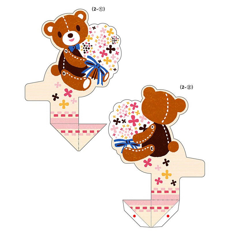 Diy pop-up kaart teddybeer, handgemaakte 3d- jubileum wenskaarten van papier, ansichtkaart uitnodiging van papier, knutselen voor -099