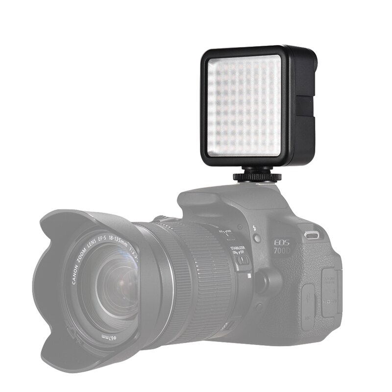 Mini-kamera-led-lichtpanel 7w dimmbar 6000k 81 stück led-perlen camcorder-videolampe schuhhalterungsadapter für zhiyun-stabilisator für