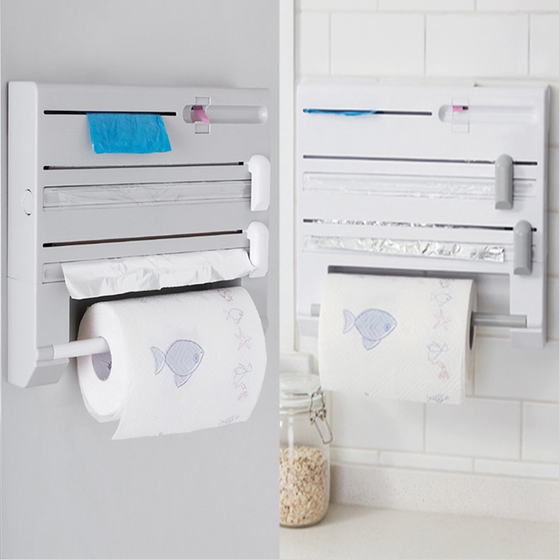 1PC Zauberstab Papier Handtuch Gestell Gewebe Film Konservierungsmittel Halfter wickeln Zinn Folie Spender Speicher Organizer Für Küche Schlecht