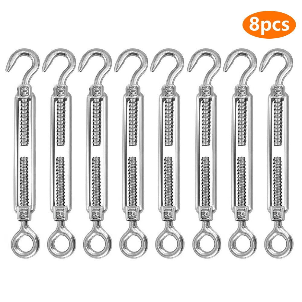Wire Rope Cable Hooks Stainless Steel Cord Hanging Kit: 9