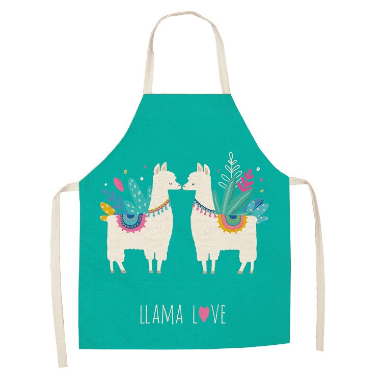 Nette Alpaka Frauen Männer Küche Schürzen Wasserdichte Kochen öl-nachweisen Baumwolle Leinen Antifouling Koch Schürze Reinigung 68*55cm 0008: 3