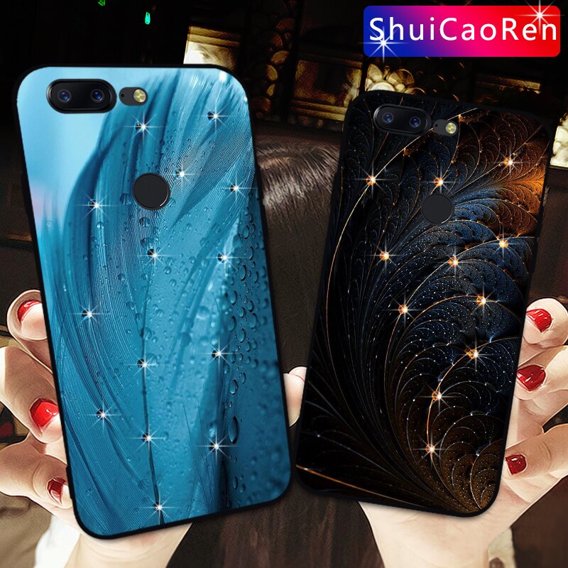 Luxury Silicone Cases For Oneplus 5 1+5 One plus 5 Glitter Diamond Shell Back Cover For Oneplus 5T 5 T Rhinestone Case