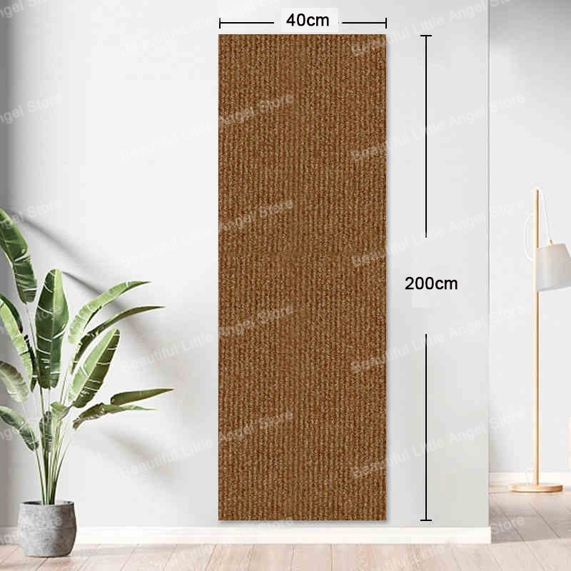 Cat Scratching Mat with Self-Adhesive Trimmable Cat Carpet Cat Scratching Carpet Corner Wall Cat DIY Scratch Furniture Protector: light green