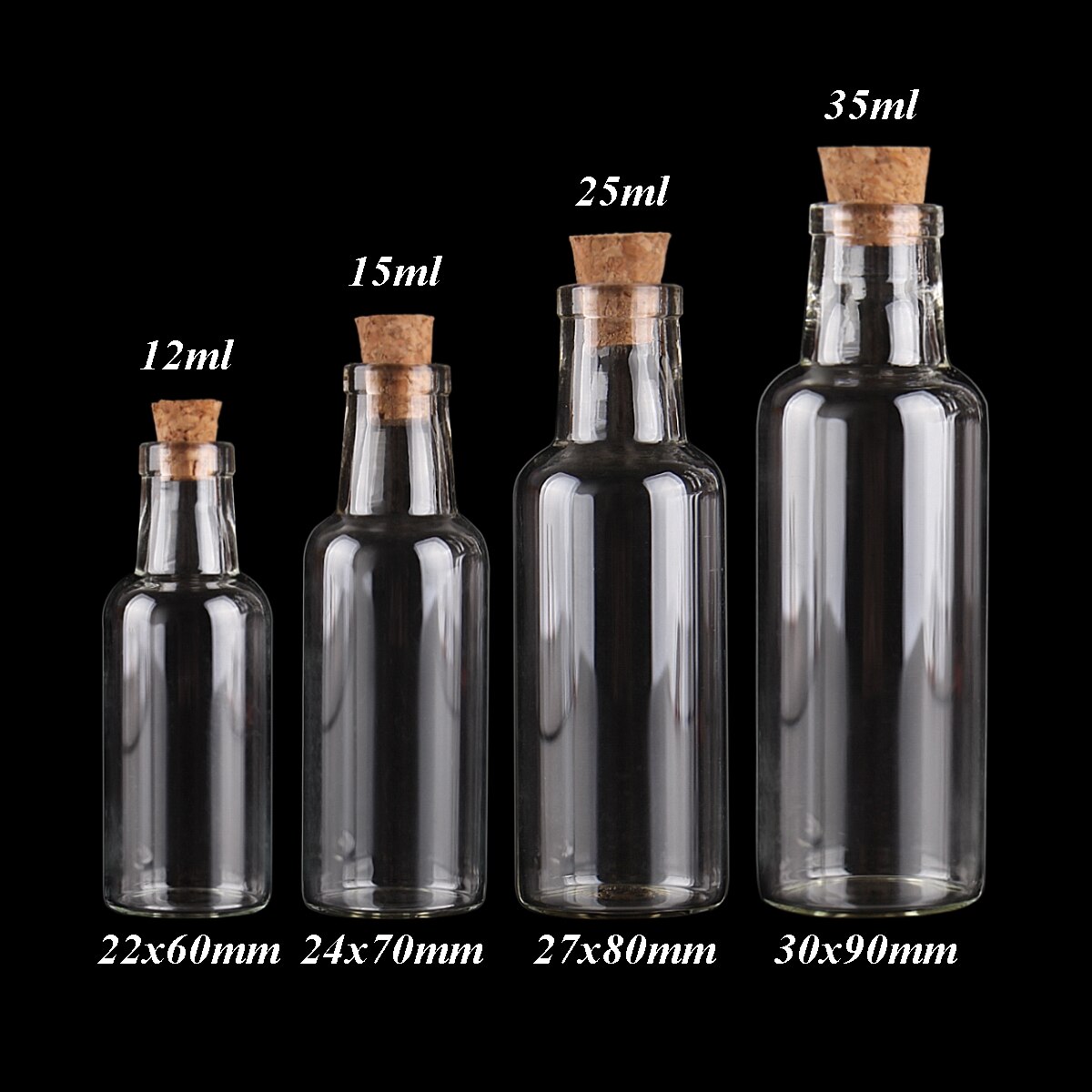 12ml 15ml 25ml 35ml Glasflaschen mit Korken wünschen Flaschen für Hochzeit Handwerk