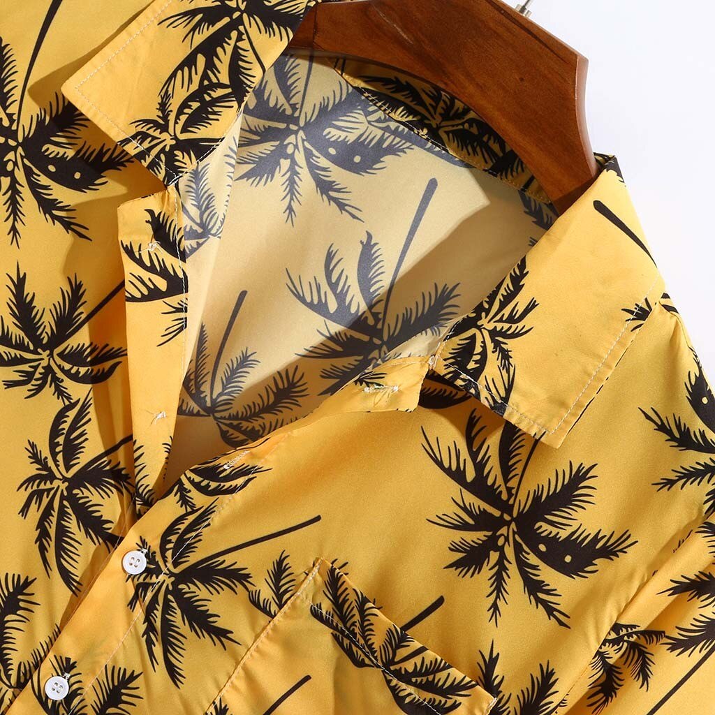 Men Shirt Printed Hawaiian Loose Beachwear Short Sleeve Casual Buttons Shirt Casual Shirt 3.21