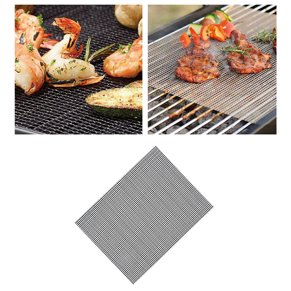 Non-stick Barbecue Grillen Matten Hoge Veiligheid Grid Vorm BBQ Mat met Hittebestendigheid 30x40x0.2cm Voor Outdoor Activiteiten
