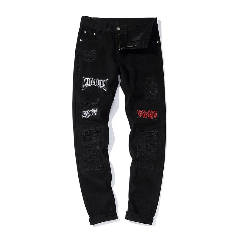 Hommes jean moulant Super slim jean hommes Non déchiré Stretch Denim pantalon taille élastique: L