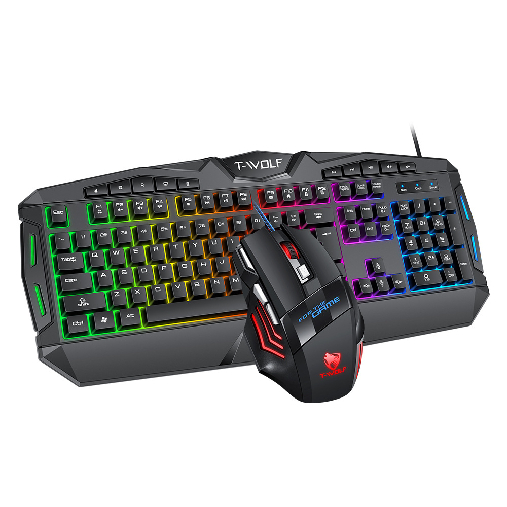 EAOR RGB Backlit Gaming Keyboard and Mouse Combos Mechanical Feel Keyboard Mouse Set Multimedia Keyboard for Laptop Desktop