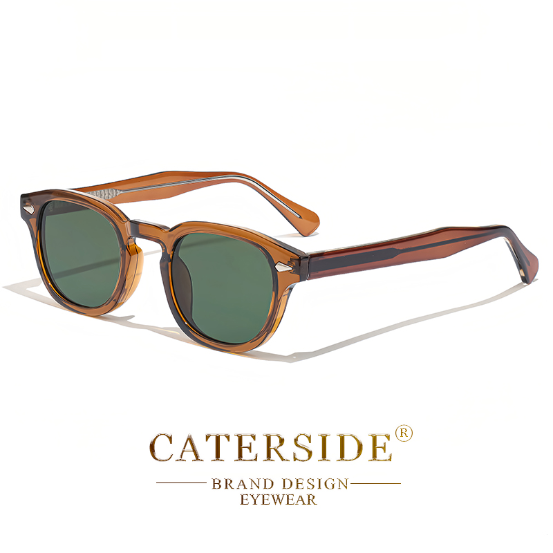 CATERSIDE, gafas de sol redondas Retro para hombre, gafas de sol Punk con Pin de ácido propiedónico, gafas de sol de lujo para mujer, gafas deportivas de ocio para UV400: YELLOW