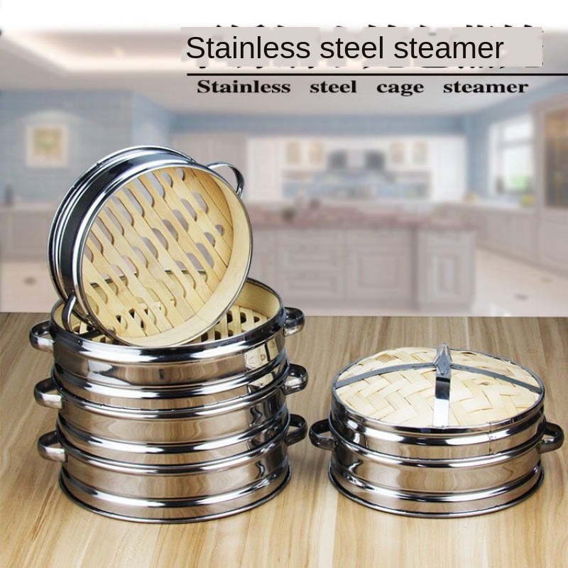 Stainless steel bamboo steamer, vegetable basket, dumpling, fish rice, food, heating steamer CY51102