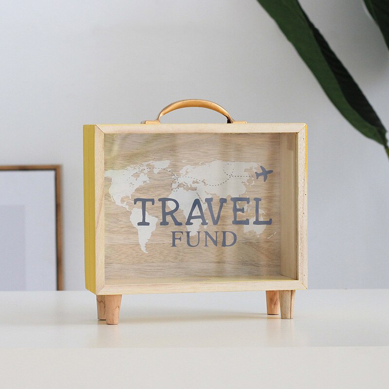 ins elegante arte legno salvadanaio salvadanaio telecamera da letto scrivania decorazione scatola di immagazzinaggio accessori