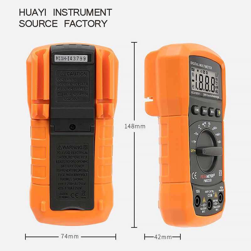 PM8233D multimetr cyfrowy handheld wysokiej precyzyjny liczenia zakres automatyczny woltomierz Lampa błyskowa podświetlenie duży ekran