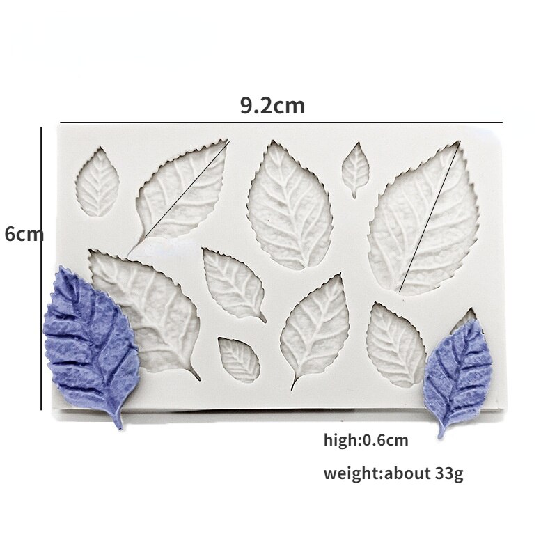Fondant Animal Silicone Mold 3D Safari Cookie Baking Mold Silicone Baking Pan for Pastry Cake Decoration Kitchen Accessories: B-Leaf